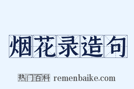烟花录造句是什么意思的图片